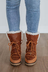 Embracing The Chill Boots - Cognac