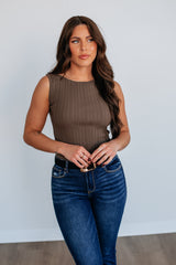 Missie Ribbed Tank - Cocoa