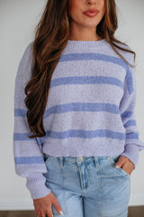 Aubriana Striped Sweater - Lavender Mix