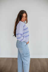 Aubriana Striped Sweater - Lavender Mix