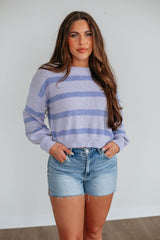 Aubriana Striped Sweater - Lavender Mix