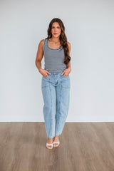Theo Striped Tank - Navy Mix